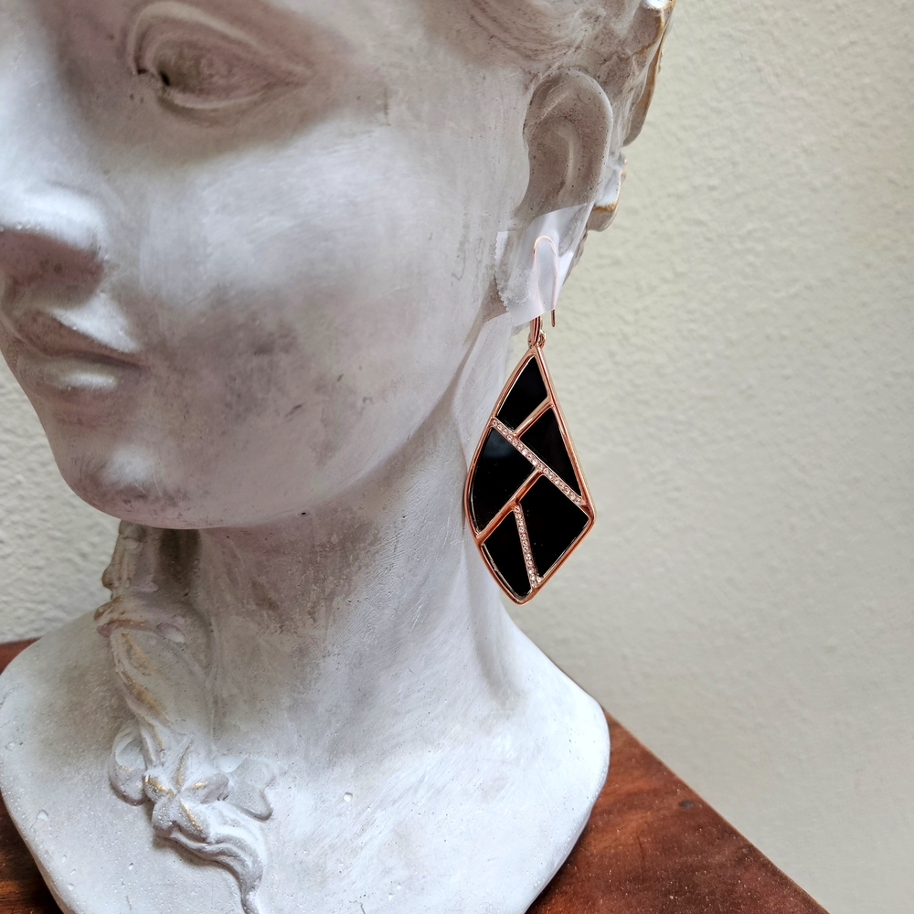 Nordstrom Gold and Black Geometric Earrings